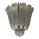 Iridescent Venetian glass chandelier from Murano, Barovier and Toso, circa 1930.