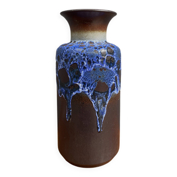 Vase Jasba modèle N602-1035 en lave noire et bleue