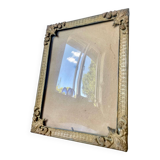 Cadre photo vintage en métal doré mat avec verre convexe 25,5 cm x 20 cm
