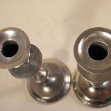 Pair of candlesticks in silver metal