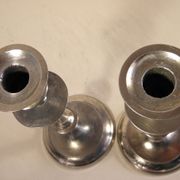 Pair of candlesticks in silver metal