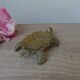 Petit cendrier tortue en laiton sculpté vintage