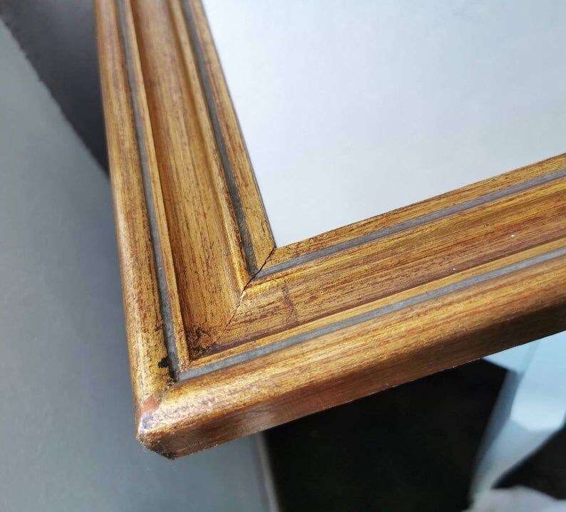 Set 2 vintage Italian wooden mirrors 80s 50x24cm