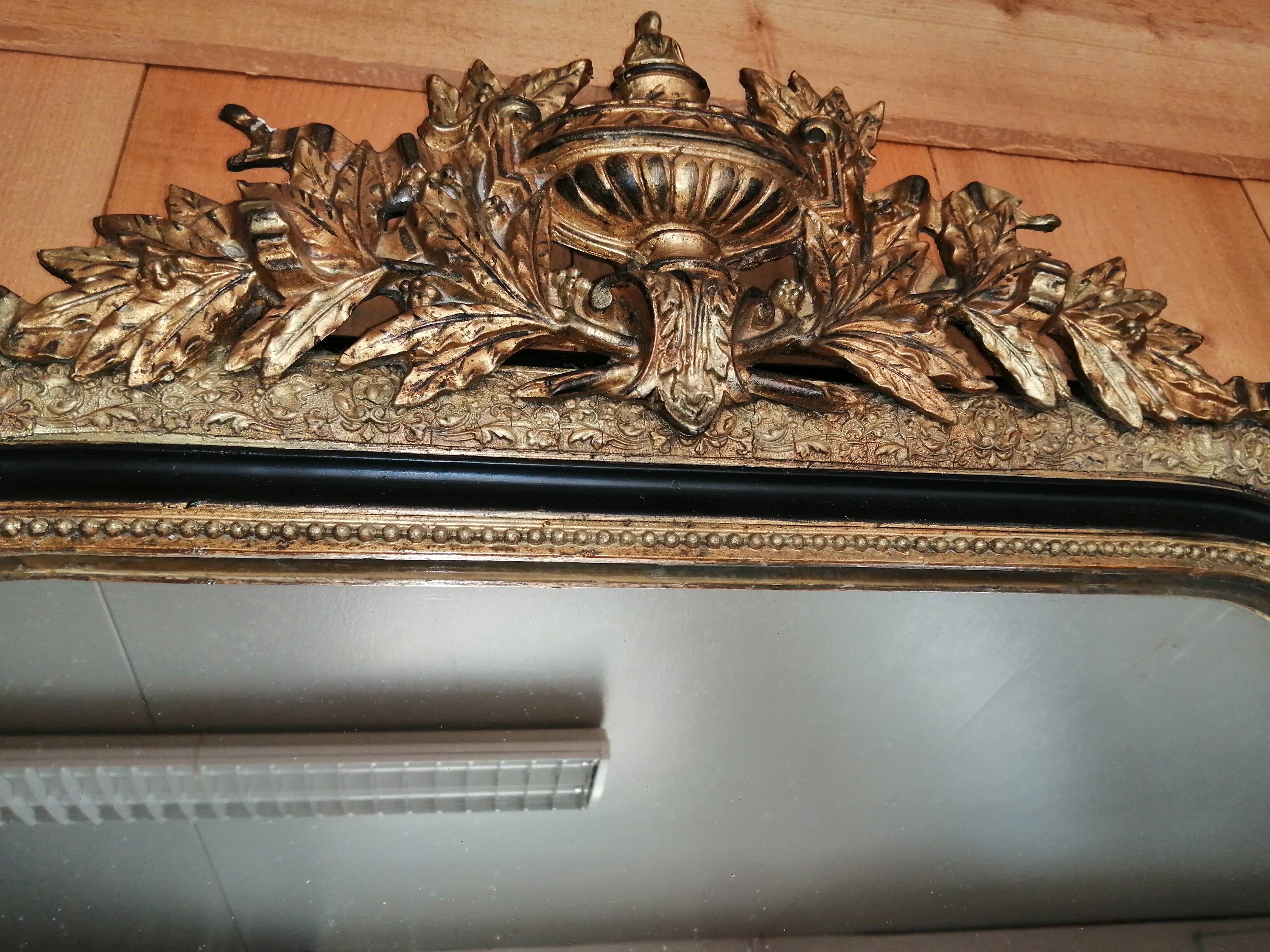 Old gilded mirror Napoleon III style