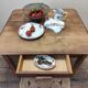 Square farmhouse table in solid oak.