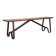 Old bench in Burmese teak with a wrought iron base.