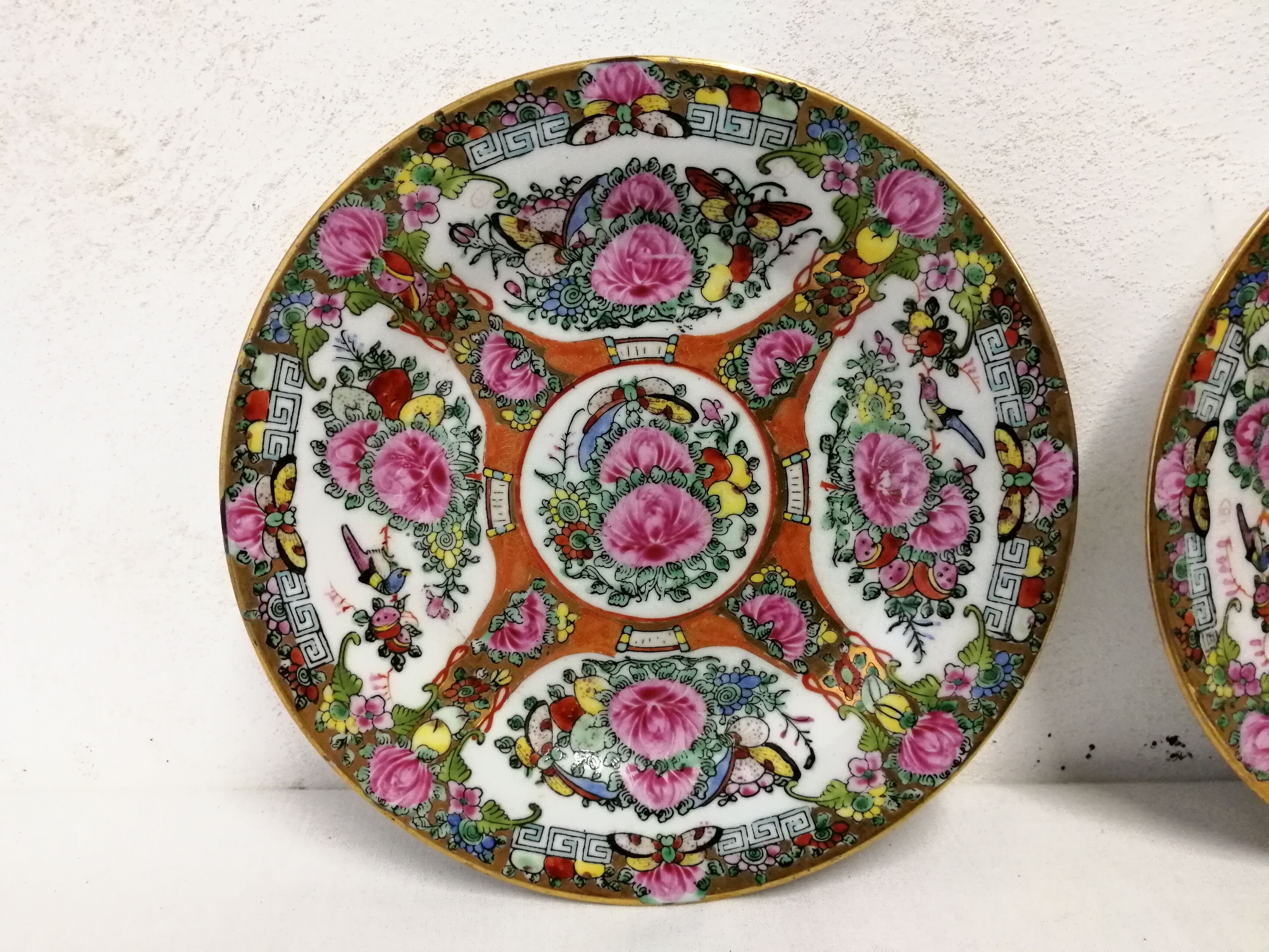 Asian Porcelain Plates Floral Decor