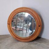 Large round wooden mirror