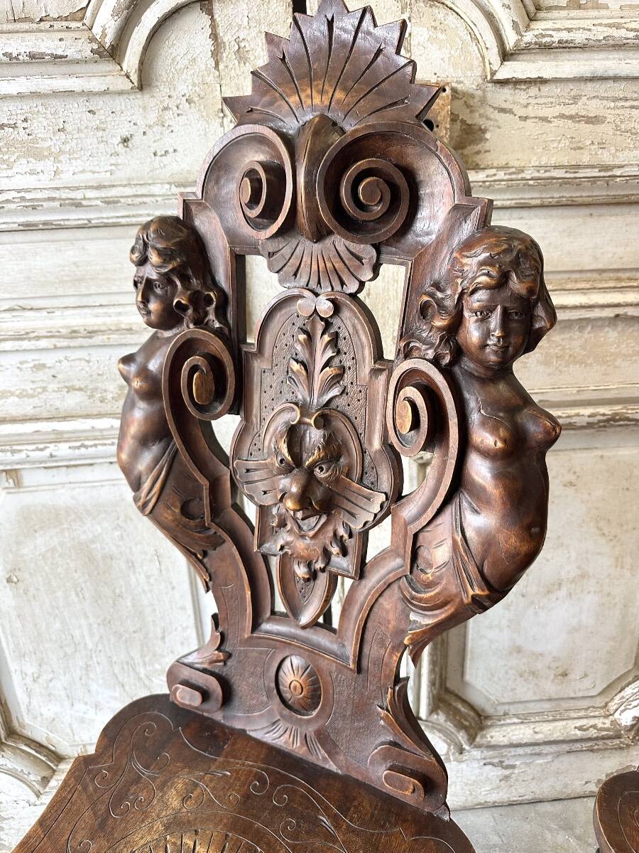 Pair of walnut chairs circa 1880