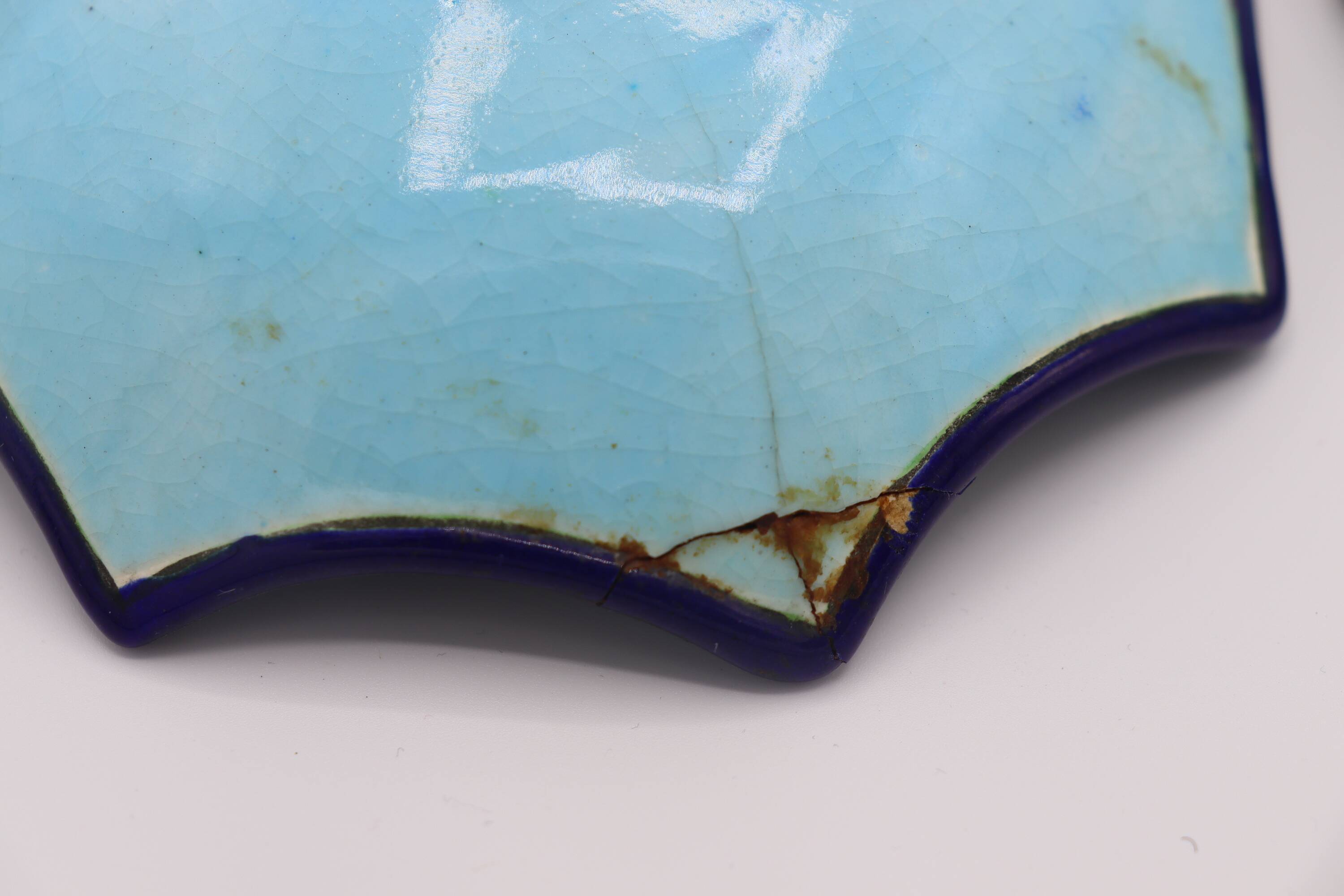 Duo of Longwy enamel saucers