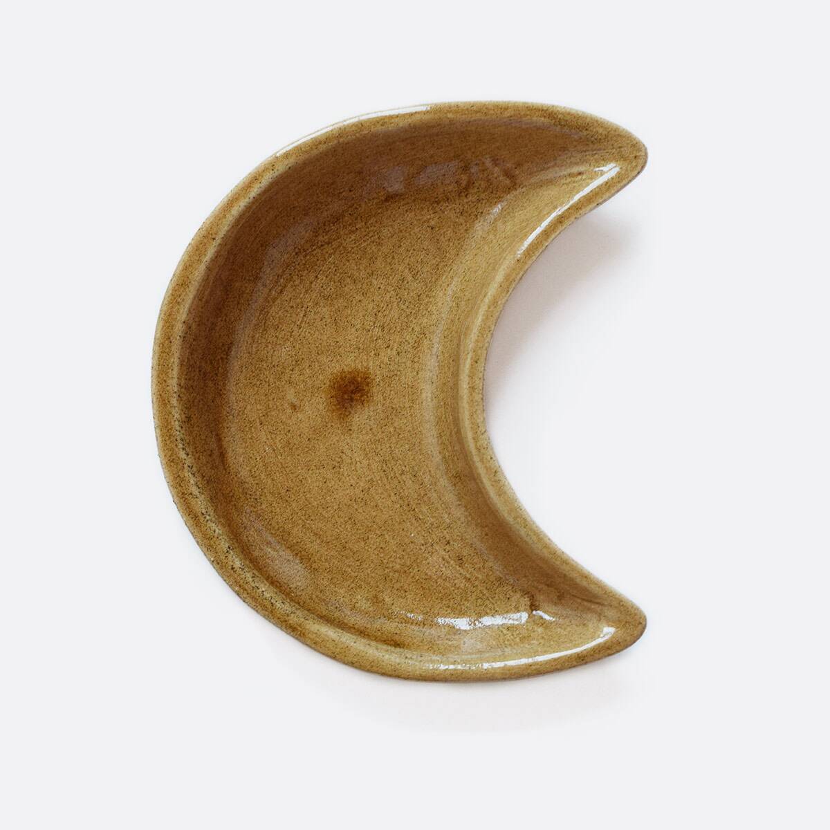 Brown ceramic moon bowl
