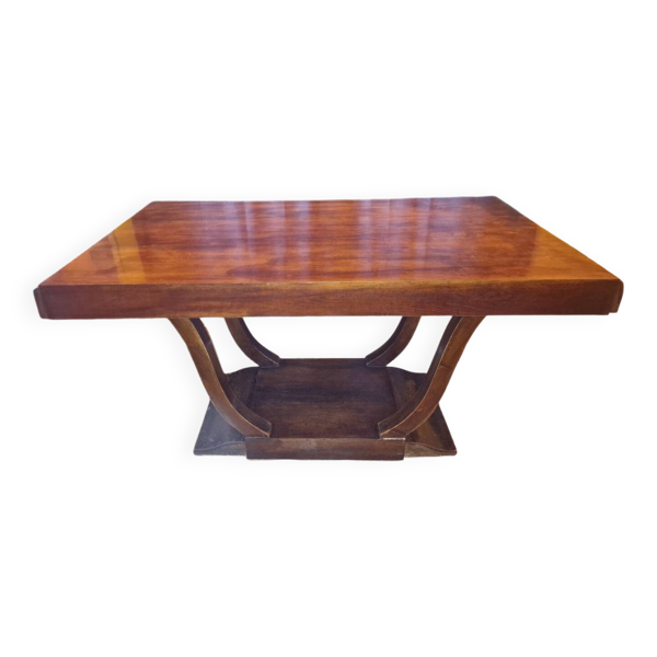 Table art déco avec 2 rallonges