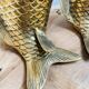 Pair of koi carp vases in brass, animal sculpture