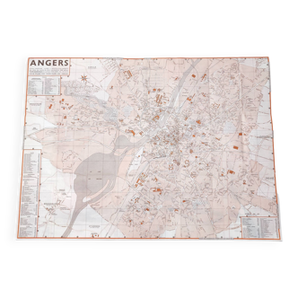 Angers vintage map 74x54cm