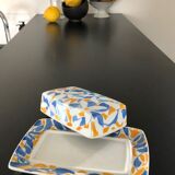 Butter dish painted by E. Monroy