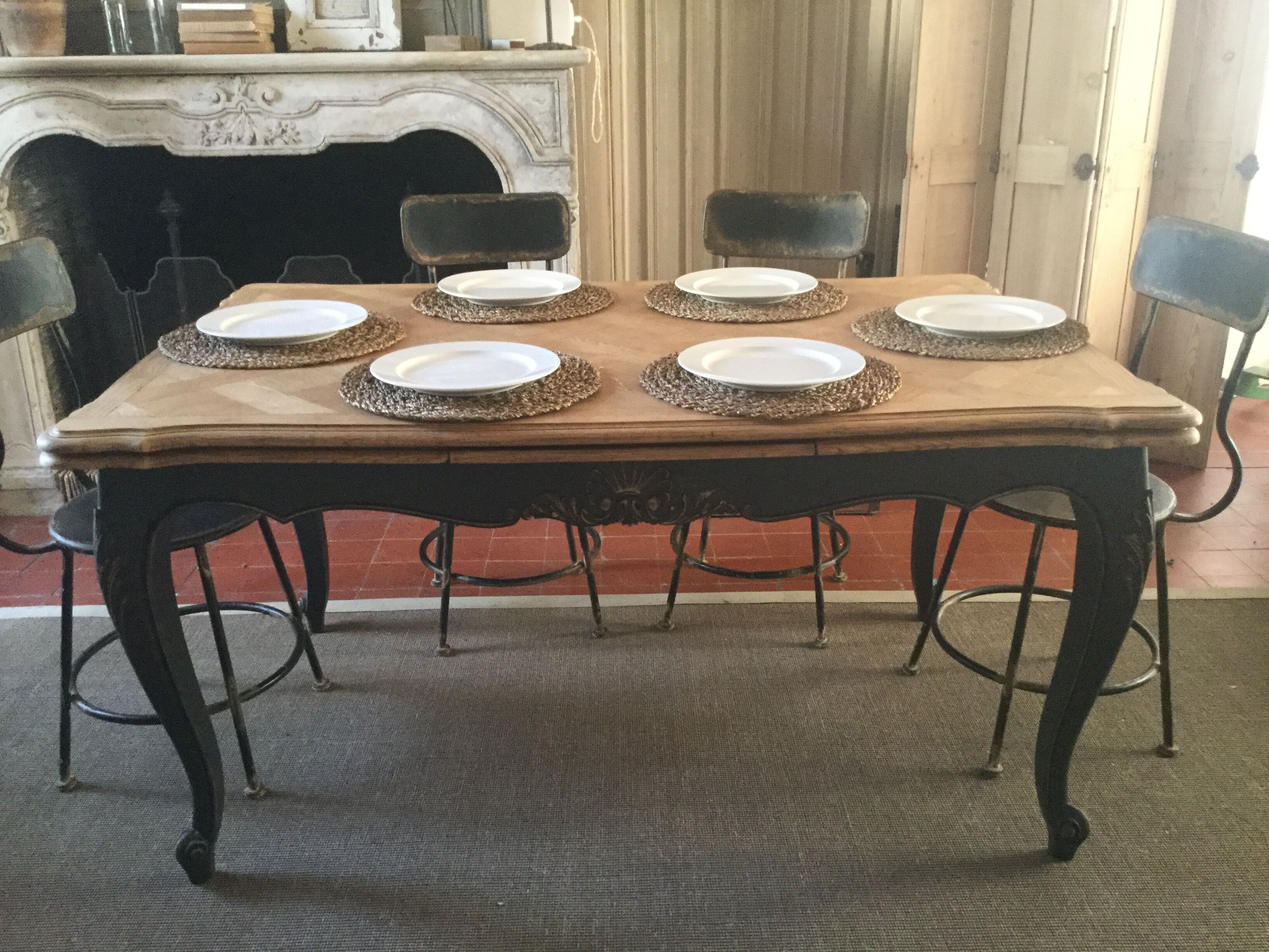 Old dining table with extensions