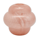 Vase design en verre souffle opaque saumon 20cm