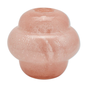 Design vase in glass opaque breath salmon 20cm