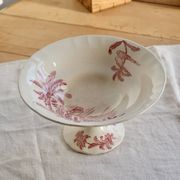 Antique Longchamp compote dish in pink ironstone – Exotic model