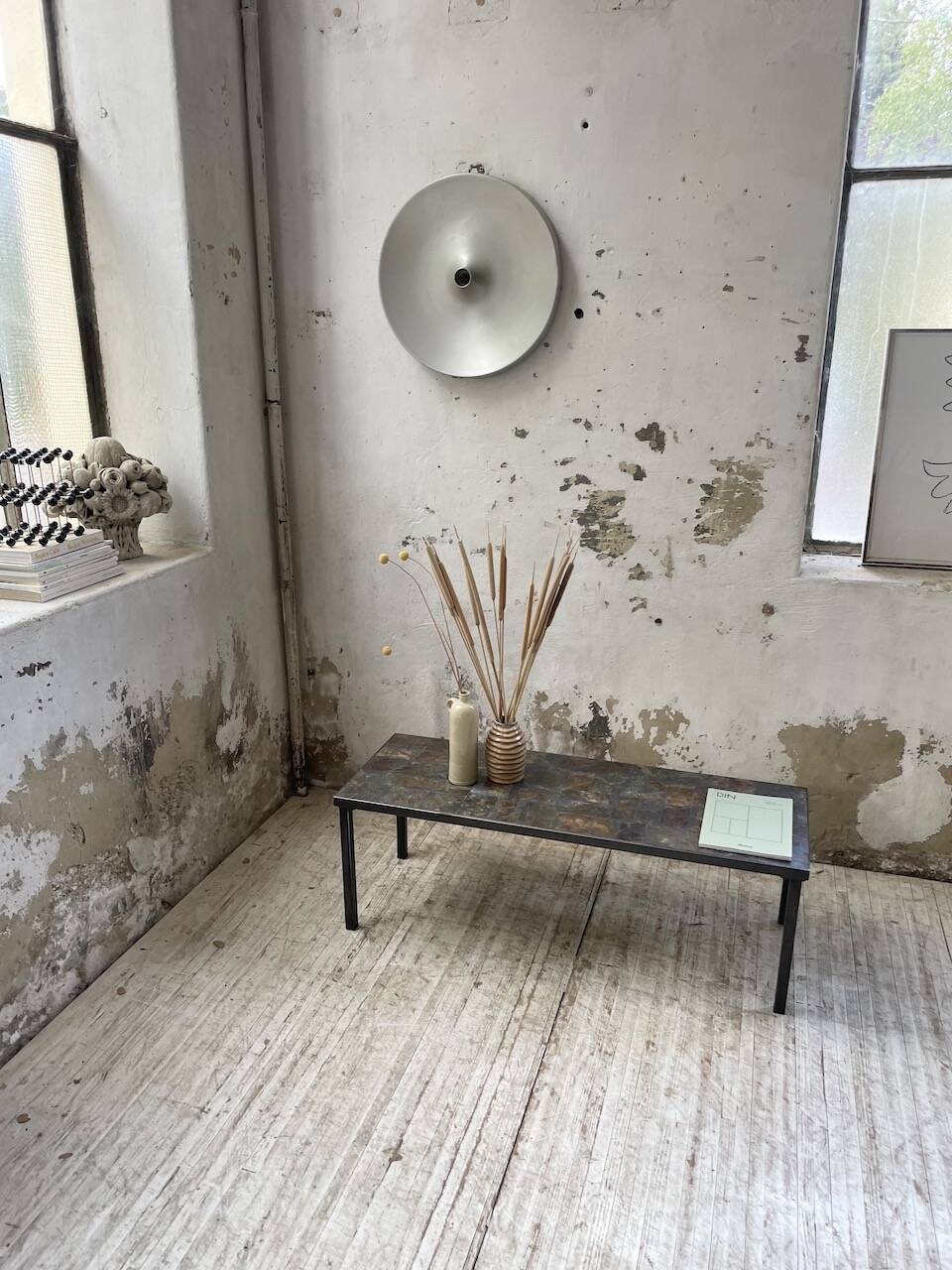 1950s slate coffee table