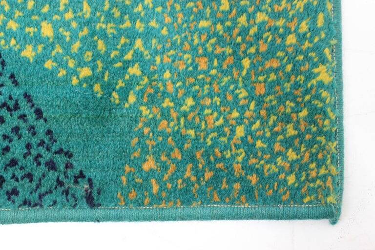 Small Geometric Green Carpet or Rug, 1970s