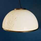 Vintage Murano glass pendant lamp in beige by F. Fabbian, Italy, 1970s.