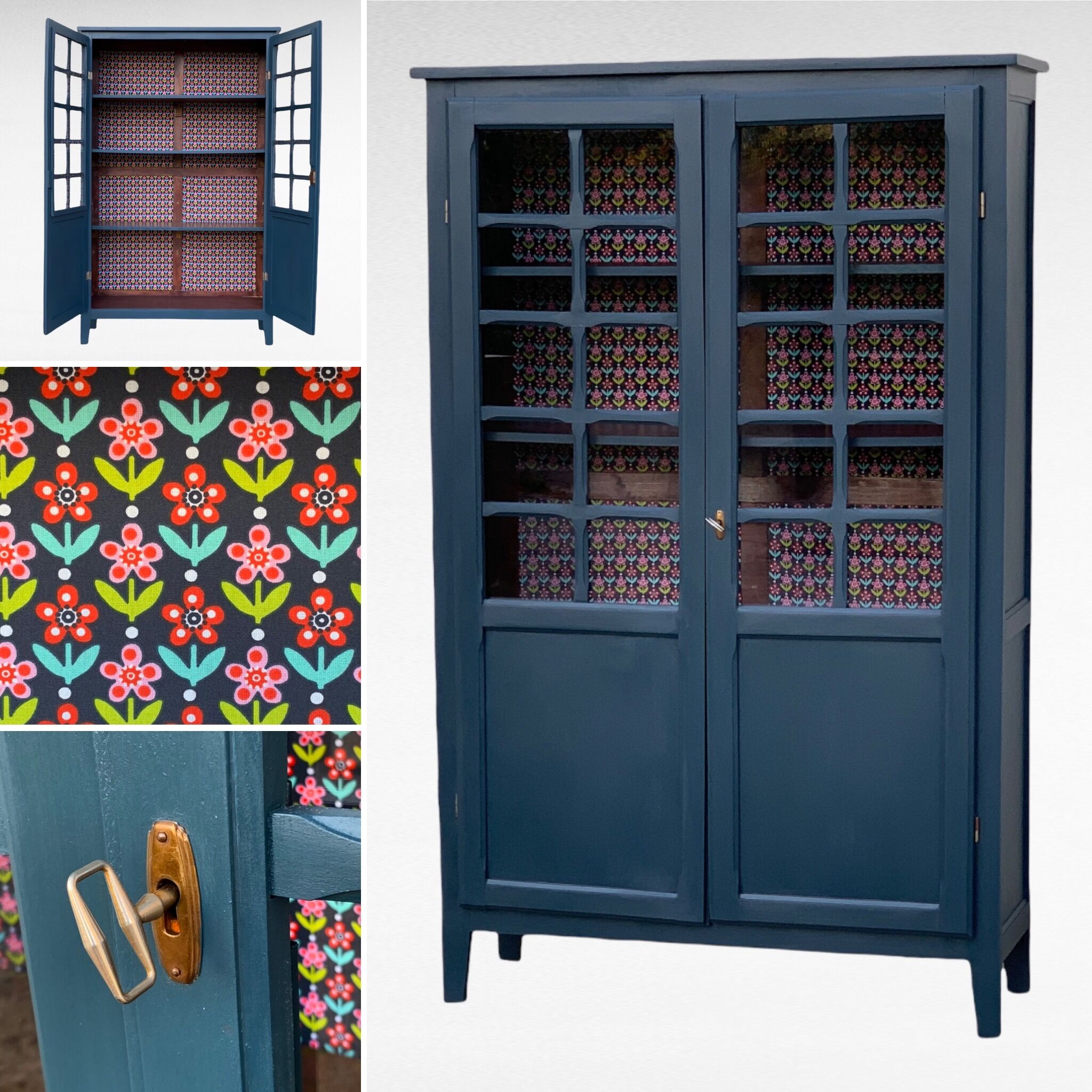 Parisian glass wardrobe vintage 1950