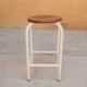 Vintage metal and wood workshop stool