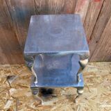 Paire de table basse gigogne style Louis XV en aluminium poli vintage