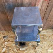 Pair of Louis XV Style Nesting Coffee Tables in Vintage Polished Aluminum