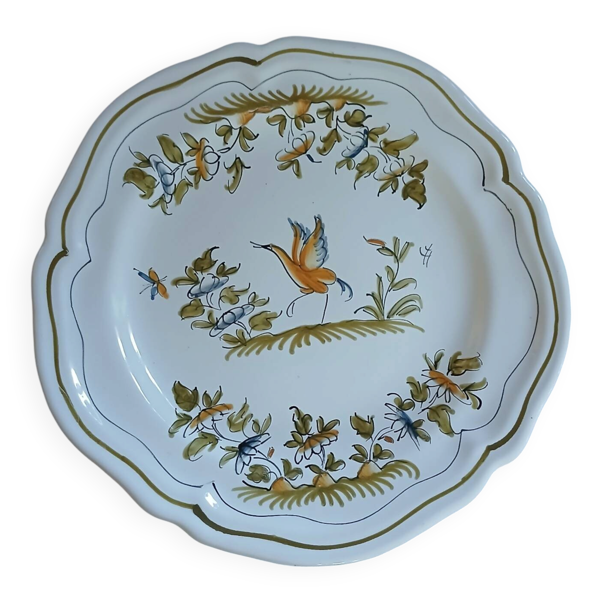 Antique Moustiers flat plate