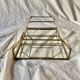 Small vintage display case in clear glass, mirrored glass and brass