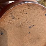Red & brown glazed stoneware vase
