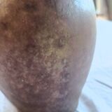 Jug, iridescent glazed stoneware carafe.