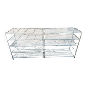 Ikea shelf 80s in chrome steel and glass by Niels Gammelgaard