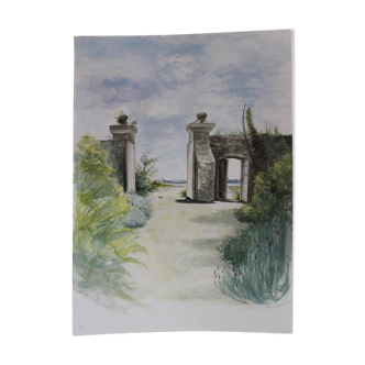 Aquarelle - Entrée du Fort de Tatihou