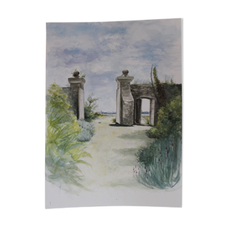 Watercolor - Entrance to the Tatihou Fort
