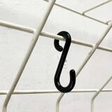 Minimalist white wire coat rack from mid-century Germany, 1960s.