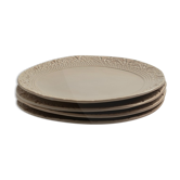 Set de 4 assiettes Blanca Grège brillant L