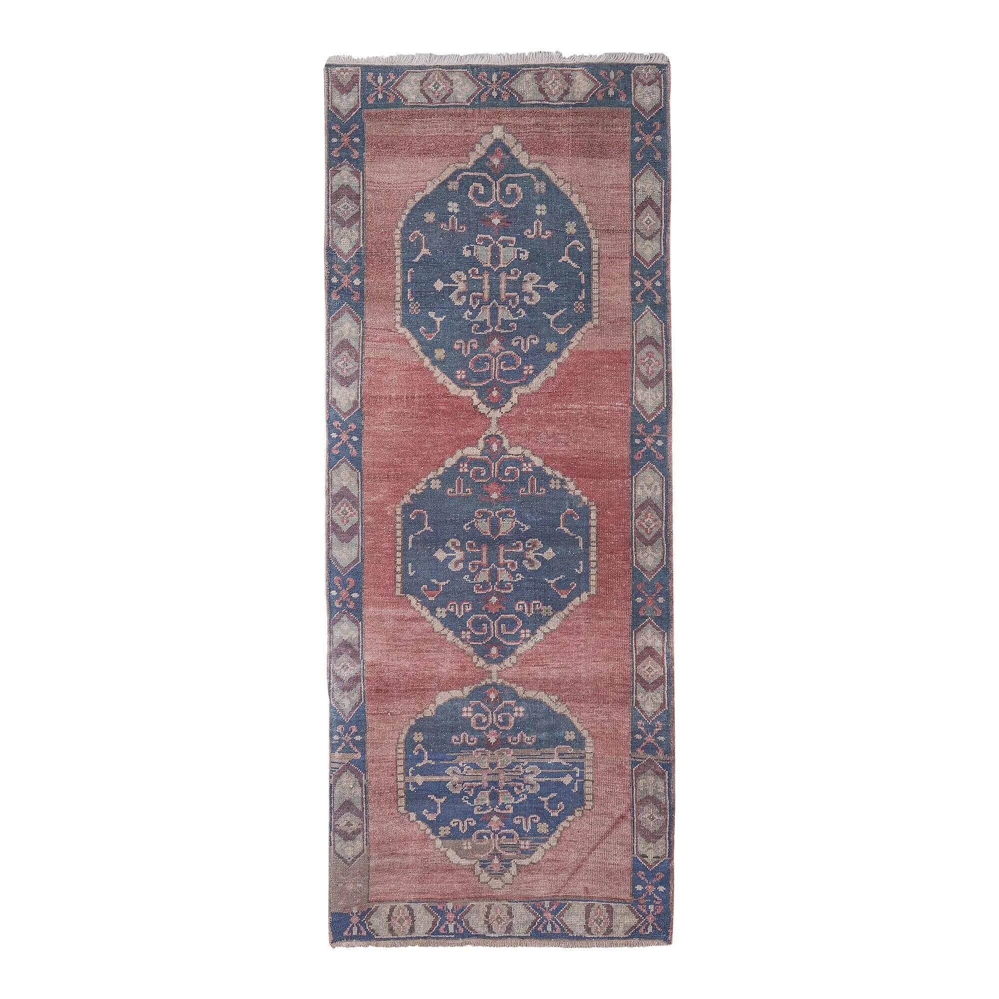 Vintage Turkish hallway rug 101x262 cm