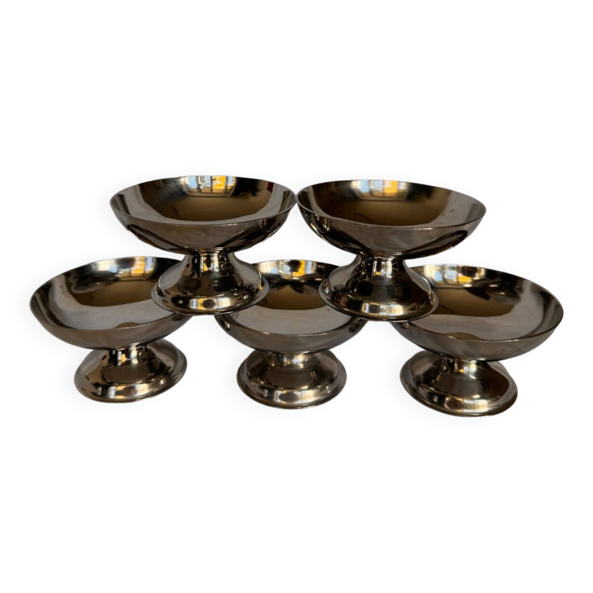 5 coupes à glace en acier inoxydable