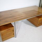 Mid-Century Behr Desk in Walnut with 2 Drawer Containers, Germany, 1970s