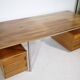 Mid-Century Behr Desk in Walnut with 2 Drawer Containers, Germany, 1970s