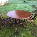 Rattan table with 2 chairs