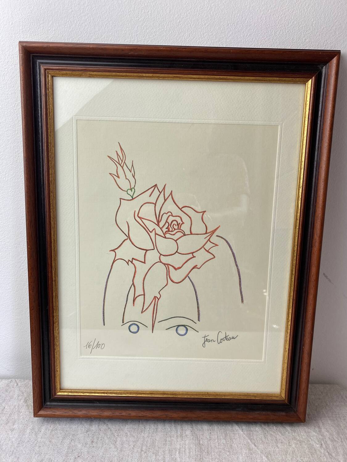 Lithograph by Jean Cocteau