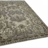 Overdyed Wool Vintage Handmade Carved Rug 168 cm x 287 cm