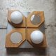 Geometric chrome and wood wall light