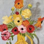 Oil painting on canvas Vintage bouquet of flowers
