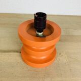 Space Age lamp in orange wood and opaline globe, 1970s