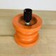 Lampe space age bois orange et globe opaline, années 70